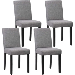 FDW Dining Chairs Dining Room Chairs Parsons Chair Kitchen Chairs Set Of 4 for Home Kitchen Living Room In Grey