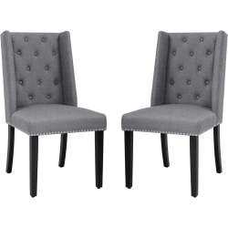 FDW Dining Chairs Set Of 2 Dining Room Chairs for Living Room Kitchen Chairs Mid Century Modern Chair Upholstered Parsons Chair for Home (Gray)