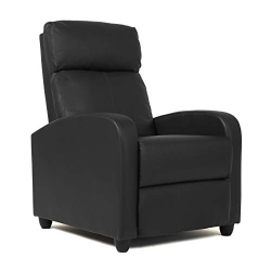 FDW Recliner Chair Single Reclining Sofa Leather Chair Home Theater Seating Living Room Lounge Chaise With Padded Seat Backrest