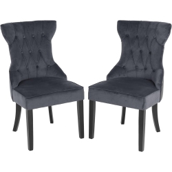 FDW Dining Room Chair Of 2 Dining Metal Side Chairs Solid Wood Modern Tufted Upholstered for Home Kitchen Bedroom Living Room Arm Side Chairs Set Of