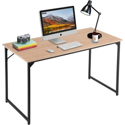 BESTOFFICE Computer Desk 47 Inches Home Office Desk Writing Study Table Modern Simple Style PC Desk With Metal Frame，nature