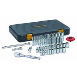GEARWRENCH 51 PC. 1/4 Inch Drive 6 Pt. 120Xp Mechanics Tool Set, Standard & Deep, Sae/metric - 80300P