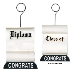 BEISTLE Pack Of 6 Black And Graduation Diploma Photo Or Balloon Holder Party Decorations 6 OZ. In White