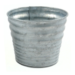 THE COSTUME CENTER 7.5" Color Galvanized Round Tin Container In Silver