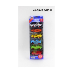 NUTCRACKER FACTORY Multi-Colored 6 Pieces 1:64 Scale Die-Cast Super Speed Car 12.25