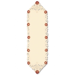 HERITAGE LACE Noel Glow Decorative Embroidered Floral Christmas Table Runner 15" X 52