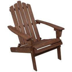 NORTHLIGHT 36" Classic Folding Wooden Adirondack Chair In Brown