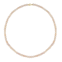 LE REVE GOLD 10Kt 14" Natural Pearl Necklace In Pink