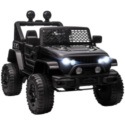 AOSOM 12V Ride On Car Truck for Kids Suv Electric Battery Powered With Remote Control, Adjustable Speed In Black