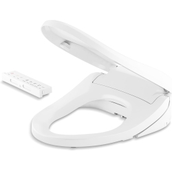 KOHLER K-8298-Cr-0 C3 455 Elongated Heated Bidet Toilet Seat With Remote Control, Quiet-Close Lid, Automatic Deodorization In White