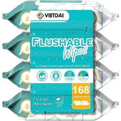 VIETDAI Flushable Wipes Adult Wipes 168 Count
