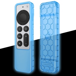 HLD Protective Case for Apple Tv Siri Remote 2021 2022 - Honey Comb Lightweight Anti Slip Shockproof Silicone Cover for Apple Tv 4K / HD Siri Remote