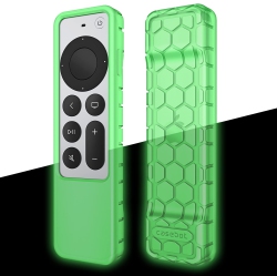 HLD Protective Case for Apple Tv Siri Remote 2021 2022 - Honey Comb Lightweight Anti Slip Shockproof Silicone Cover for Apple Tv 4K / HD Siri Remote