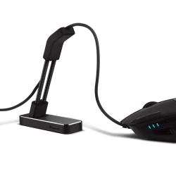 HLD Mouse Bungee, Aluminium Alloy Gaming Mouse Cable Cord Management System, Flexible Mouse Cable Holder Fixer for Esports Gaming - In Black