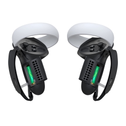 HLD Upgraded Controller Grips Cover Accessories Compatible With Quest 2, With Battery Opening Protector With Knuckle Straps (Black) [Video Game]