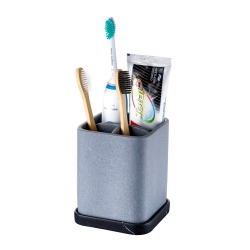 HLD Toothbrush Holder, Durable Countertop Resin Electric Toothbrush Toothpaste Makeup Brush Razor Holder Stand Bathroom Organizer With Detachable Tray