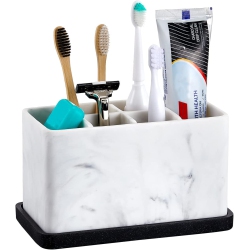 HLD Toothbrush Holder, Bathroom Storage Organizer Caddy for Electric Toothbrush, Toothpaste And Makeup Brush, Bathroom Organizers Countertop, Porte