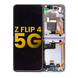 ESOURCE PARTS Refurbished (Excellent) - Oled Assembly With Frame Compatible for Samsung Galaxy Z Flip 4 5G (U.s Version) (Blue)