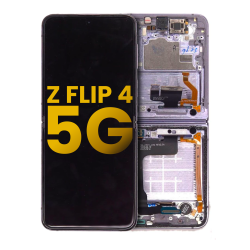 ESOURCE PARTS Refurbished (Excellent) - Oled Assembly With Frame Compatible for Samsung Galaxy Z Flip 4 5G (U.s Version) (Bora Purple)