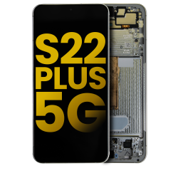 ESOURCE PARTS Refurbished (Excellent) - Oled Assembly With Frame Compatible for Samsung Galaxy S22 Plus 5G (White)