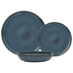 Mesa Ceramics Uno 12-Piece Stoneware Dinnerware Set - Blue