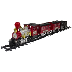 NORTHLIGHT 24-Piece Battery Operated Lighted And Animated Christmas Train Set With Sound