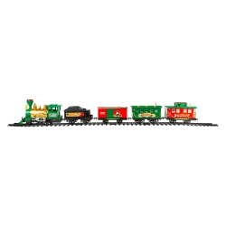 NORTHLIGHT 21-Piece Battery Operated Lighted & Animated Christmas Express Train Set With Sound