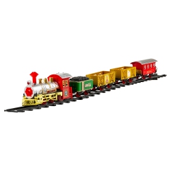 NORTHLIGHT 16-Piece Battery Operated Lighted And Animated Christmas Express Train Set With Sound