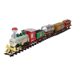 NORTHLIGHT 17-Piece Battery Operated Lighted And Animated Christmas Express Train Set With Sound
