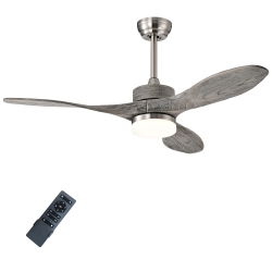 COSTWAY 48 Inch Reversible Ceiling Fan W/ Led Light, Remote Control, 6 Speeds & 8H Timer