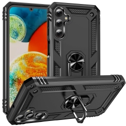 CSMART 【】 Anti-Drop Hybrid Magnetic Hard Armor Case With Ring Holder for Samsung Galaxy A24 4G / A25 5G In Black