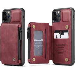 TEDLIN Caseme Retro Luxury Zipper Wallet Case Cover for Iphone 13 Pro Max With Card Slots Waterproof Pvc