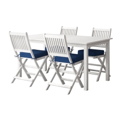 CORLIVING CANADA Corliving Miramar Washed Wood Outdoor Dining Set - 5PC In White