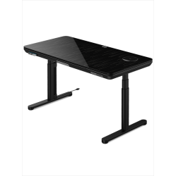 ERGOAV Ergofx Adjustable Height Sit Stand Desk \w Galaxy Glass, Built In Wireless Charger, USB Ports, Integrated Power Strip And Cable Management
