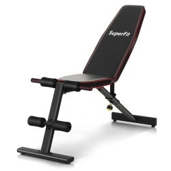 COSTWAY Superfit Adjustable Weight Bench for Full Body Strength Training Incline Decline Home Gym