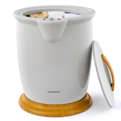 COSTWAY Bathroom Towel Warmer Bucket With Fragrance Holder & Auto Shut Off In Grey