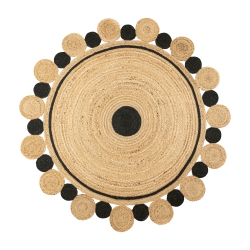 JONATHAN Y Aurora Two Tone Jute Hippy Circle Medallion Area Rug