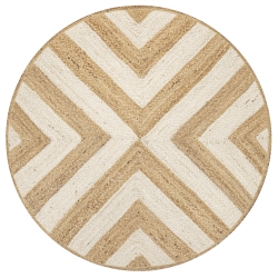 JONATHAN Y Piper Two Tone Chevron Round Jute Area Rug