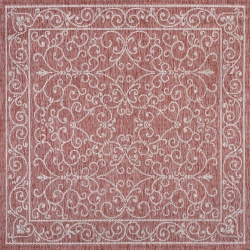 JONATHAN Y Charleston Vintage Filigree Textured Weave Indoor/outdoor Square Rug