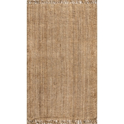 JONATHAN Y Pata Hand Woven Chunky Jute With Fringe Area Rug
