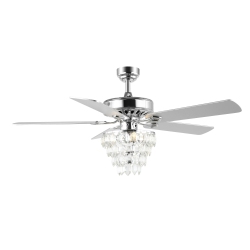 JONATHAN Y Mindy Glam Modern Crystal Shade Led Ceiling Fan With Remote