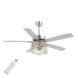 JONATHAN Y Max Farmhouse Industrial Iron/wood Mobile Appremote Controlled Led Ceiling Fan