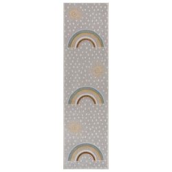 JONATHAN Y Minha Rainbow Dot Modern Machine Washable Area Rug