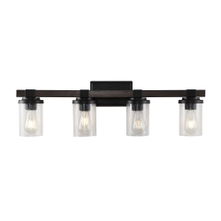 JONATHAN Y Bungalow Iron/seeded Glass Rustic Farmhouse Led Vanity Light