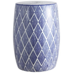 JONATHAN Y Moroccan Diamonds Ceramic Drum Garden Stool