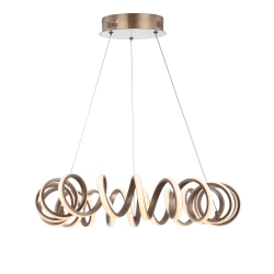 JONATHAN Y Cursive Adjustable Spiral Integrated Led Metal Chandelier Ceiling Light