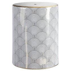JONATHAN Y Fish Scale Modern Ceramic Garden Stool