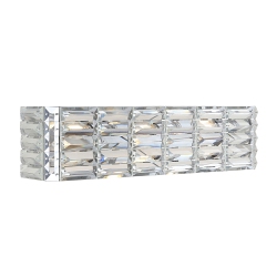 JONATHAN Y Evelyn Crystal Rectangle Ironcrystal Glam Modern Led Vanity Light
