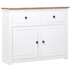 VIDAXL Sideboard 93X40X80 Cm Solid Pinewood Panama Range In White