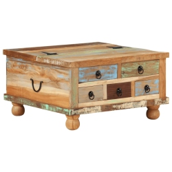 VIDAXL Coffee Table Reclaimed Wood 27.6"x27.6"x15